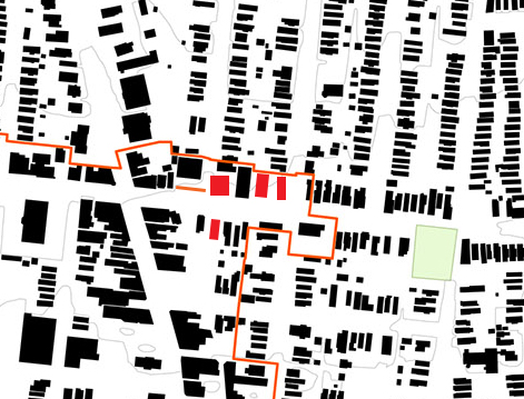 figure ground map generated Cincinnati Northside neighborhood